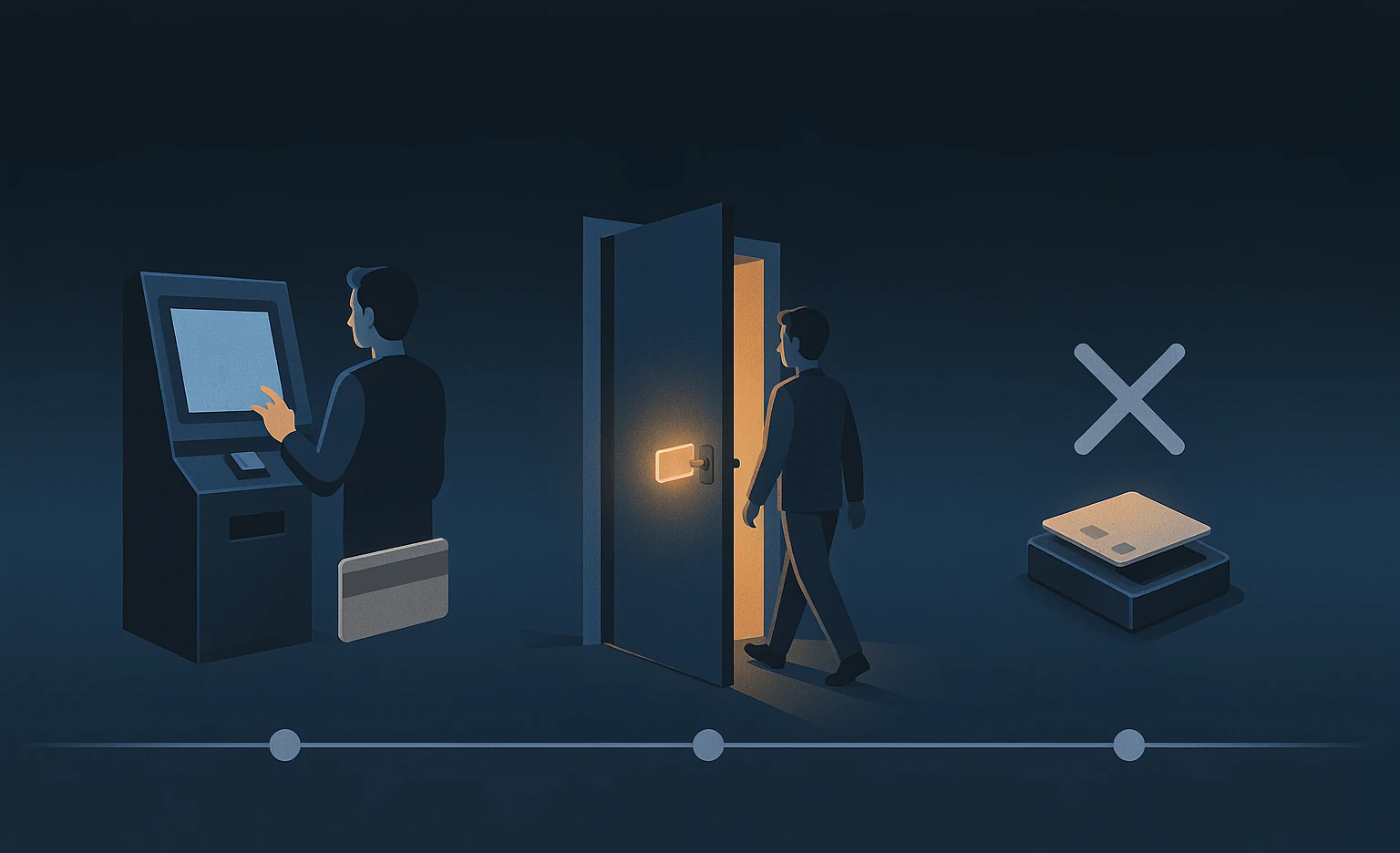 A timeline: void at checkout, live on a room move, easy to report lost