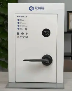 LS02 酒店静音锁开门动效演示：住客刷卡后不下压把手，直接轻推门扇即可进入客房